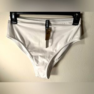 White High Waisted Pink Victoria Secret Swim Bottoms